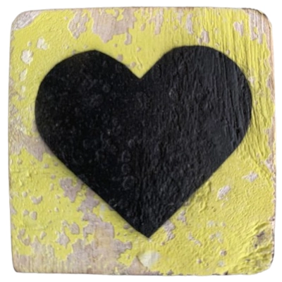 Houten Symbool Hart - Geel-Groen