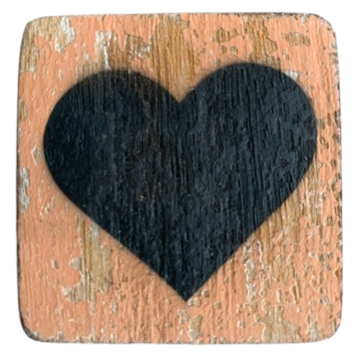 Houten Symbool Hart - Oranje
