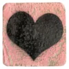 Houten Symbool Hart - Donkerroze
