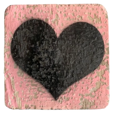 Houten Symbool Hart - Donkerroze