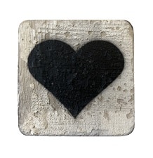 Houten Symbool Hart - Wit