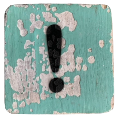 Houten Symbool Uitroepteken - Fel Blauw Houten Symbool Uitroepteken - Fel Blauw