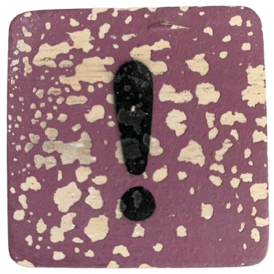 Houten Symbool Uitroepteken - Paars-roze Houten Symbool Uitroepteken - Paars-roze