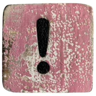 Houten Symbool Uitroepteken - Roze Houten Symbool Uitroepteken - Roze