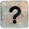 Houten Symbool Vraagteken - Lichtblauw Houten Symbool Vraagteken - Lichtblauw