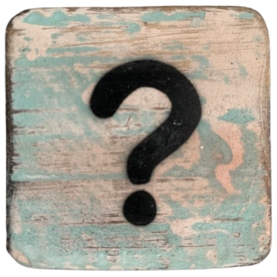 Houten Symbool Vraagteken - Lichtblauw Houten Symbool Vraagteken - Lichtblauw