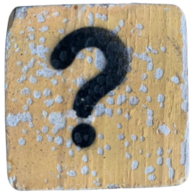 Houten Symbool Vraagteken - Oranje Houten Symbool Vraagteken - Oranje