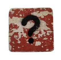 Houten Symbool Vraagteken - Rood Houten Symbool Vraagteken - Rood