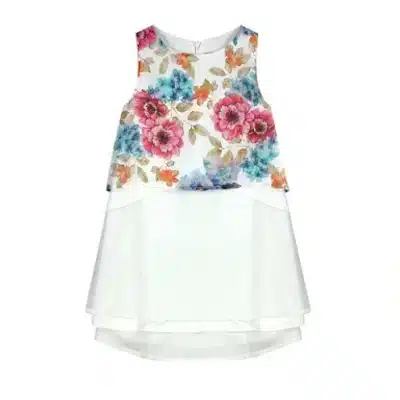 VinRose - Tuniek Izzy Cream Flower voorkant