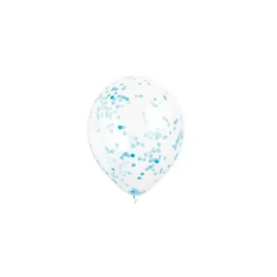 Confettiballonnen met Blauwe Confetti 30 cm per 6 st