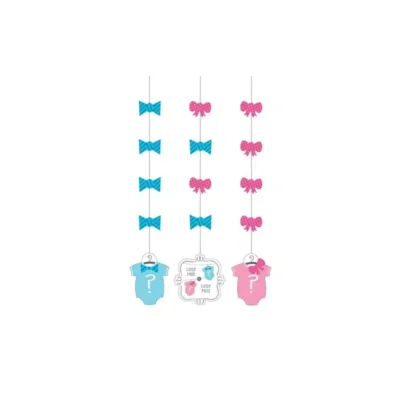Gender Reveal Hangdecoratie - Bow or Bowtie - 3 st