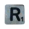 Houten Scrabble Letter R - Lichtblauw