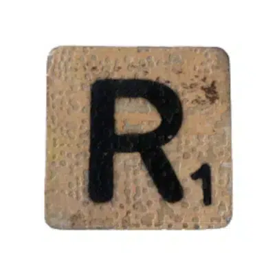 Houten Scrabble Letter R - Oranje