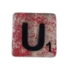 Houten Scrabble Letter U - Rood