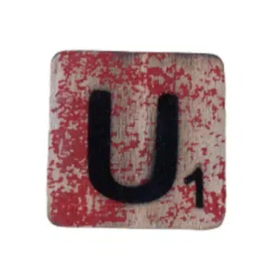 Houten Scrabble Letter U - Rood