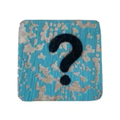 Houten Symbool Vraagteken - Blauw Houten Symbool Vraagteken - Blauw