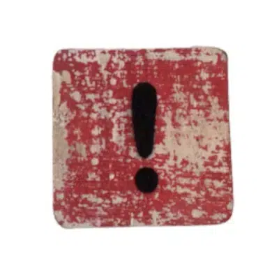 Uitroepteken Rood Houten Symbool Uitroepteken Rood