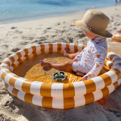 Kinder Zwembad Geel Wit Gestreept Ø 100 cm - 1 Kinder Zwembad Geel Wit Gestreept Ø 100 cm
