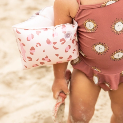 Zwembandjes Panterprint Oud Roze
