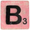 Houten Scrabble Letter B - Fel Roze 10x10 cm