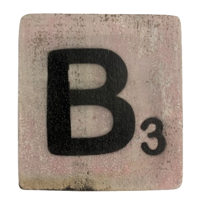 Houten Scrabble Letter B - Roze - 10x10