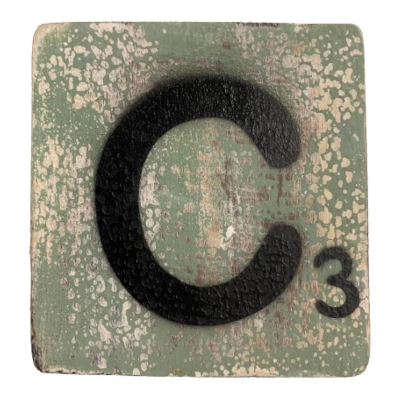 Houten Scrabble Letter C - Groen - 10x10
