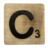 Houten Scrabble Letter C - Naturel - 10x10