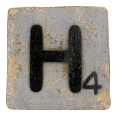 Houten Scrabble Letter H – Grijs-Blauw Houten Scrabble Letter H - Grijs-Blauw - 10x10