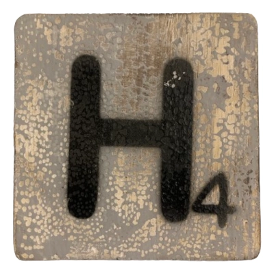 Houten Scrabble Letter H – Lichtgrijs Houten Scrabble Letter H - Lichtgrijs - 10x10