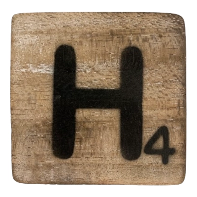 Houten Scrabble Letter H – Naturel Houten Scrabble Letter H - Naturel - 10x10