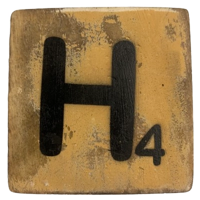 Houten Scrabble Letter H – Oranje Houten Scrabble Letter H - Oranje - 10x10