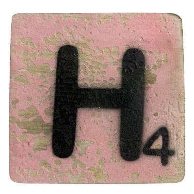 Houten Scrabble Letter H – Roze Houten Scrabble Letter H - Roze - 10x10