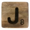 Houten Scrabble Letter J - Naturel - 10x10