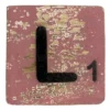 Houten Scrabble Letter L - Donkerroze - 10x10