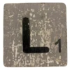 Houten Scrabble Letter L - Grijs - 10x10