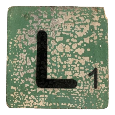 Houten Scrabble Letter L - Groen - 10x10