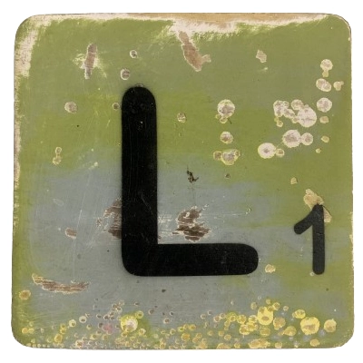Houten Scrabble Letter L - Lichtgroen - 10x10