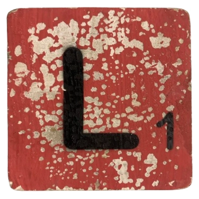 Houten Scrabble Letter L - Rood - 10x10