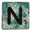 Houten Scrabble Letter N - Donkergroen - 10x10