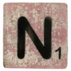 Houten Scrabble Letter N - Roze - 10x10
