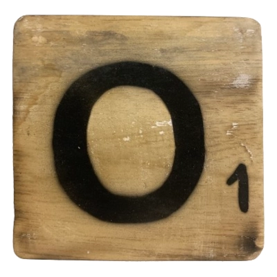 Houten Scrabble Letter O - Naturel - 10x10