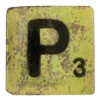 Houten Scrabble Letter P - Lichtgroen - 10x10