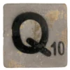 Houten Scrabble Letter Q - Grijs - 10x10