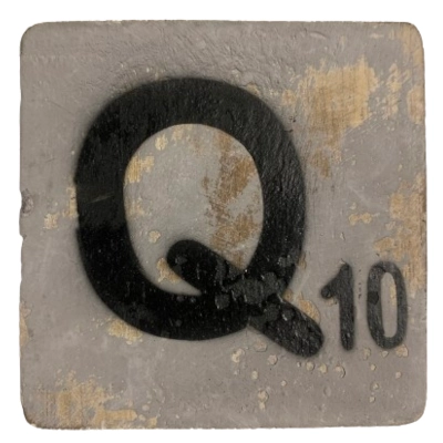 Houten Scrabble Letter Q - Grijs - 10x10
