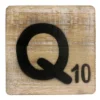 Houten Scrabble Letter Q - Naturel - 10x10