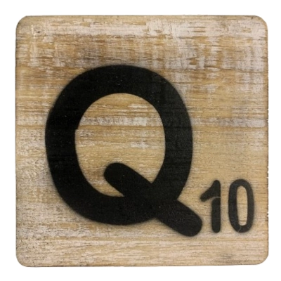 Houten Scrabble Letter Q - Naturel - 10x10