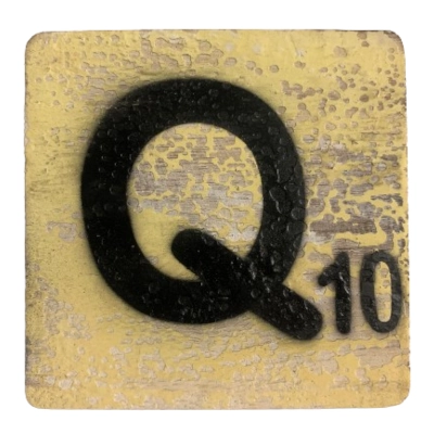 Houten Scrabble Letter Q - Oranje - 10x10