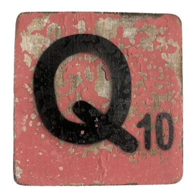 Houten Scrabble Letter Q - Rood - 10x10