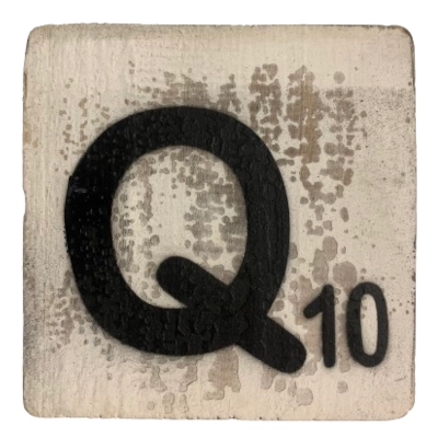 Houten Scrabble Letter Q - Wit - 10x10