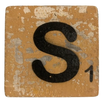 Houten Scrabble Letter S - Bruin - 10x10